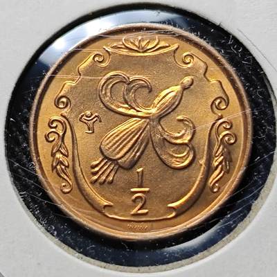 KK钱币收藏小铺  第400期  百期特拍（四拍之四）2月预留时间 周末发货 -  1985马恩岛1/2便士铜币