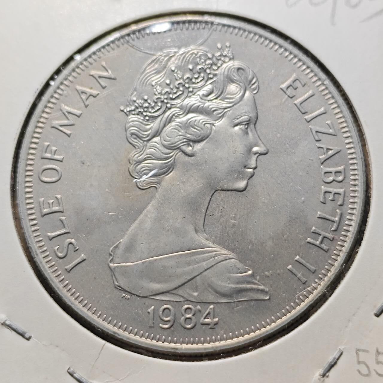 KK钱币收藏小铺  第400期  百期特拍（四拍之四）2月预留时间 周末发货   1984马恩岛1克朗纪念币