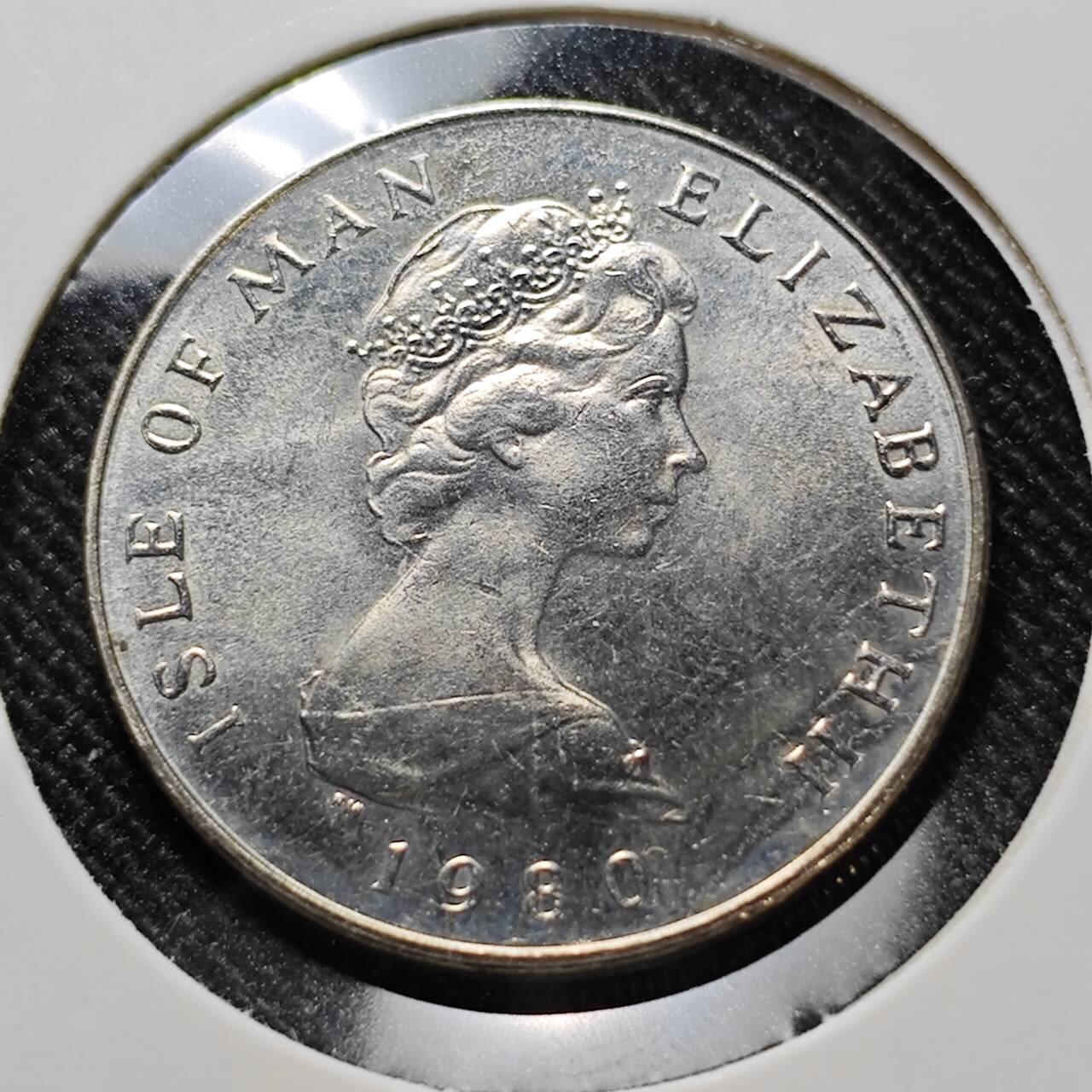 KK钱币收藏小铺  第400期  百期特拍（四拍之四）2月预留时间 周末发货  1980马恩岛5便士 