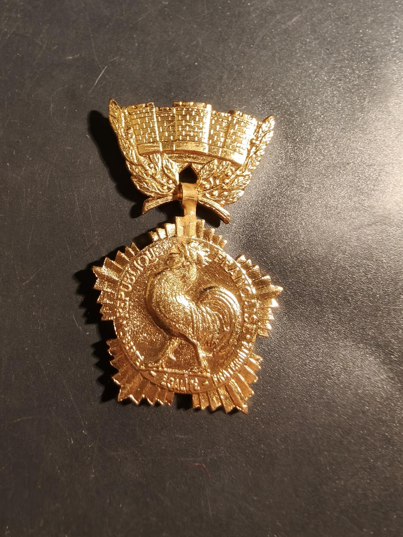 老王徽章第176期 法国金级地方嘉奖奖章   无绶带