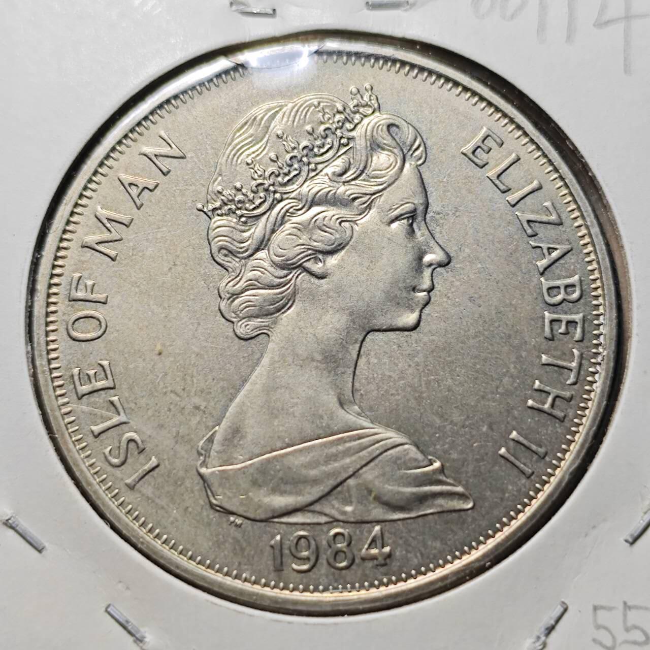 KK钱币收藏小铺  第400期  百期特拍（四拍之四）2月预留时间 周末发货   1984马恩岛1克朗纪念币