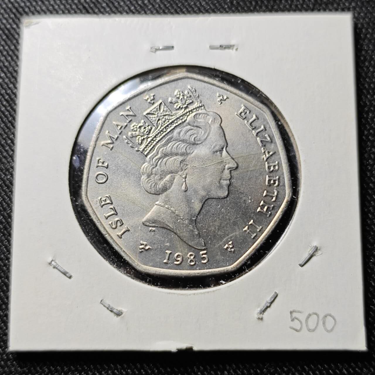 KK钱币收藏小铺  第400期  百期特拍（四拍之四）2月预留时间 周末发货  1985马恩岛50便士纪念币 圣诞节系列 好品