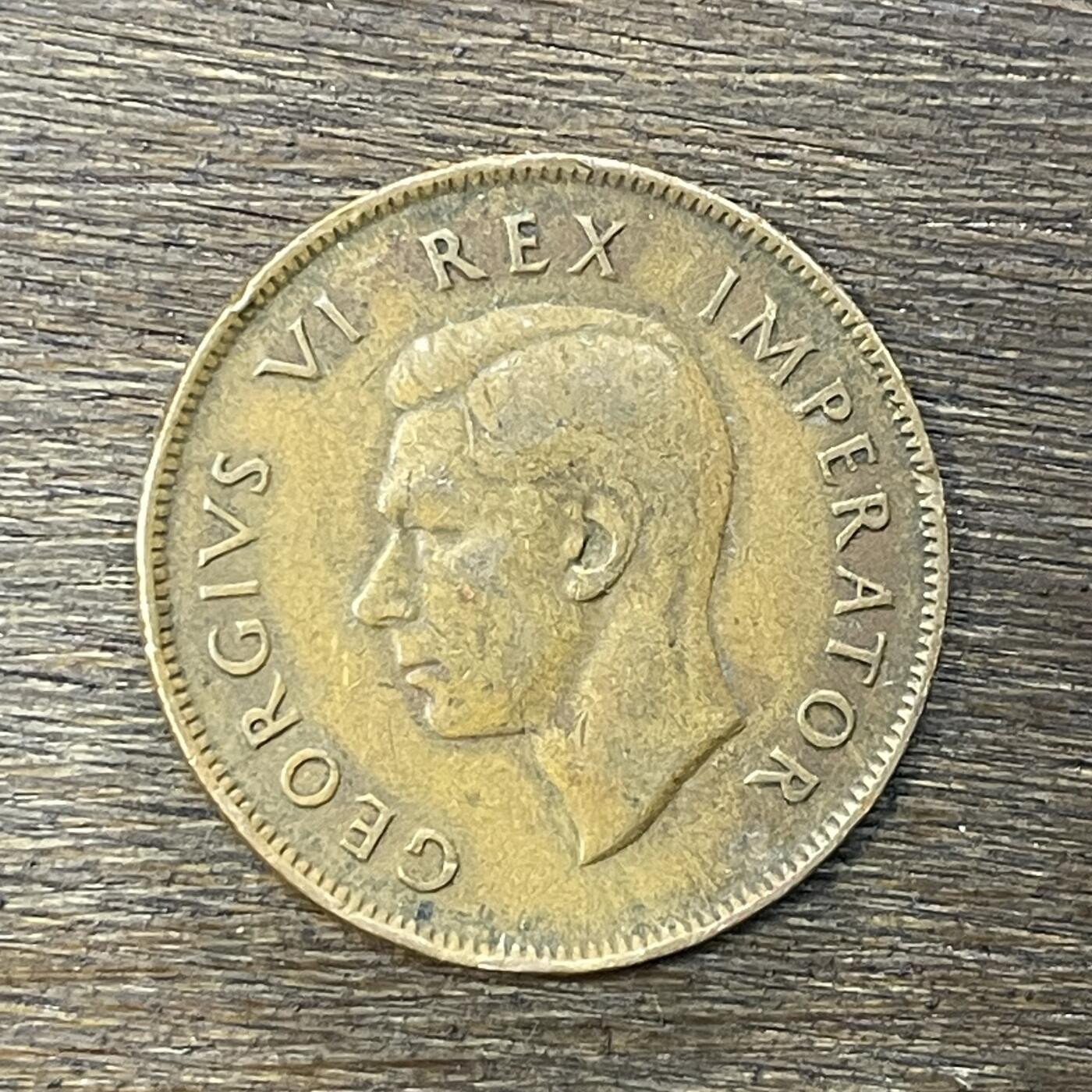 【铜匠收藏】★第138场★散币场。不寄存，30包邮。不满30元，支付5元运费。《接受代拍 代送NGC评级》 6【无寄存】英属南非乔治六世时期1943年1便士 青铜币 