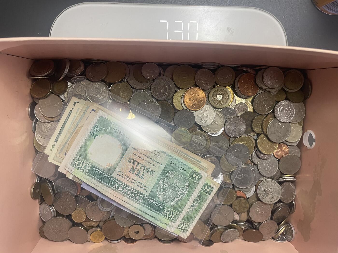 回流0110 各国硬币、纸币14.2斤（无日本币、破烂币）