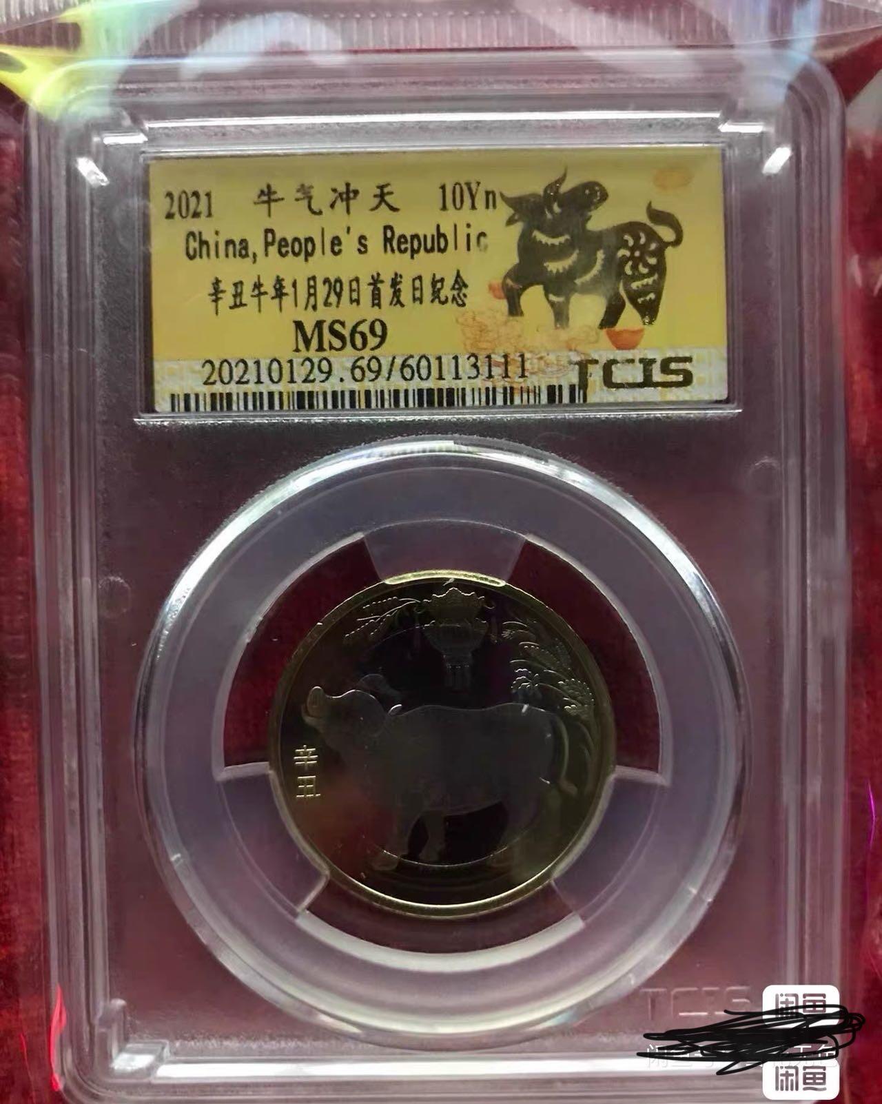 小英开心拍第333期 牛年纪念币，首发纪念，评级豹子111一枚