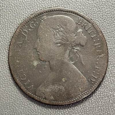 回流0110 - 英国1866年维多利亚女王1便士