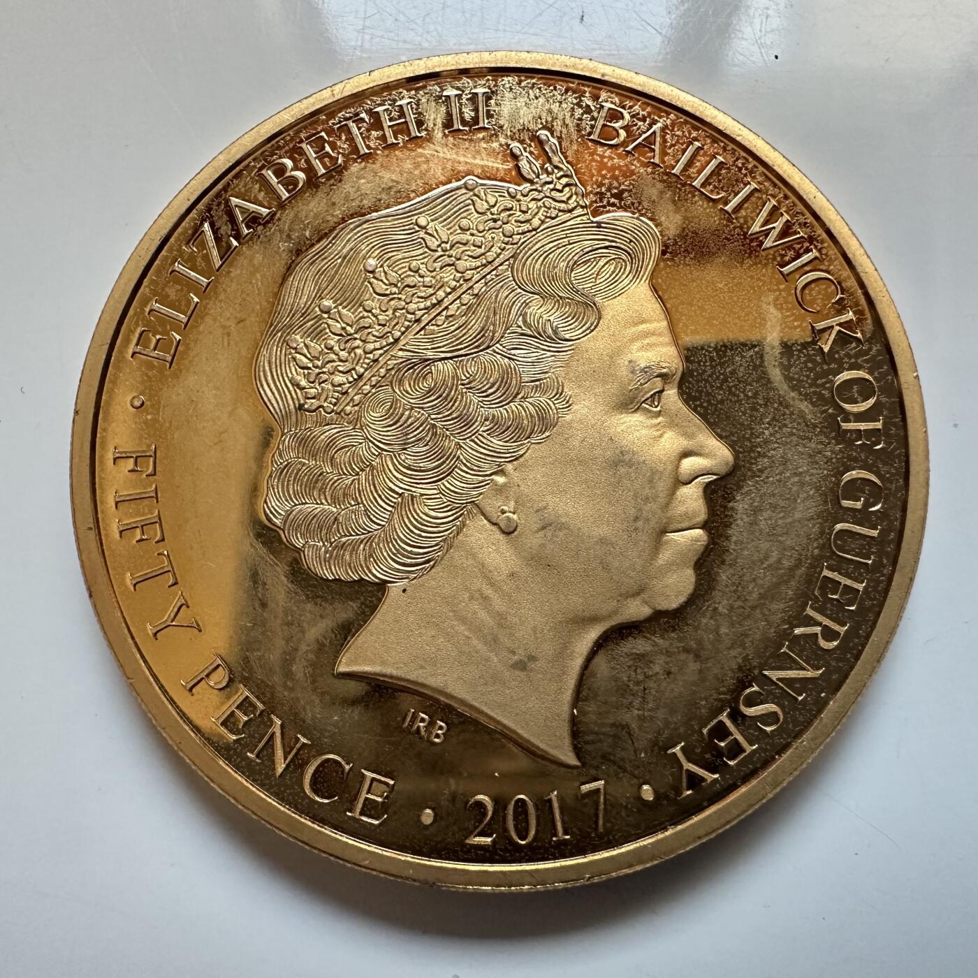 🌹外币初藏🌹🐯2026年第6场  每周二四六晚8️⃣点 接代拍 根西岛2017年50便士克朗型纪念币