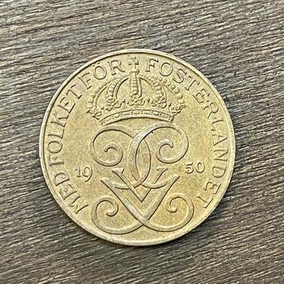 【铜匠收藏】★第138场★散币场。不寄存，30包邮。不满30元，支付5元运费。《接受代拍 代送NGC评级》 - 54【无寄存】瑞典硬币 1950年5欧尔铜币