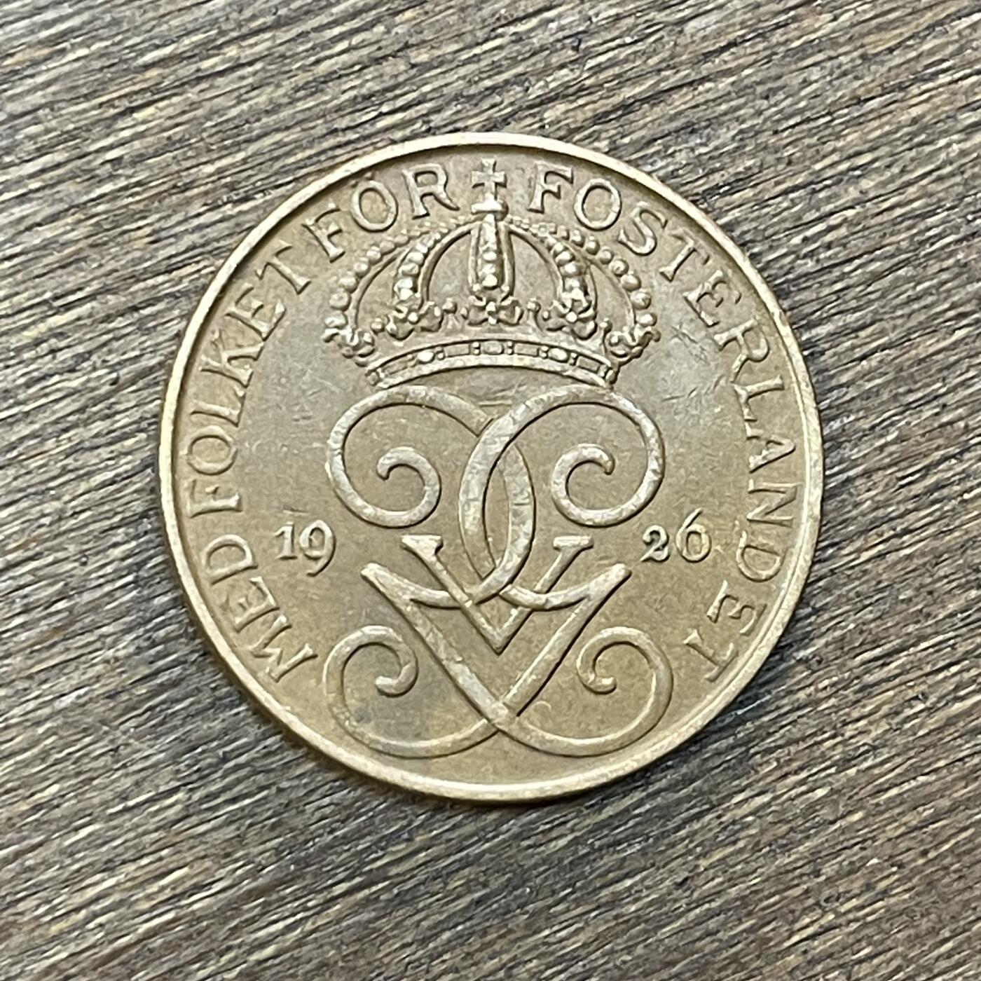 【铜匠收藏】★第138场★散币场。不寄存，30包邮。不满30元，支付5元运费。《接受代拍 代送NGC评级》 43【无寄存】瑞典硬币 1926年5欧尔铜币 