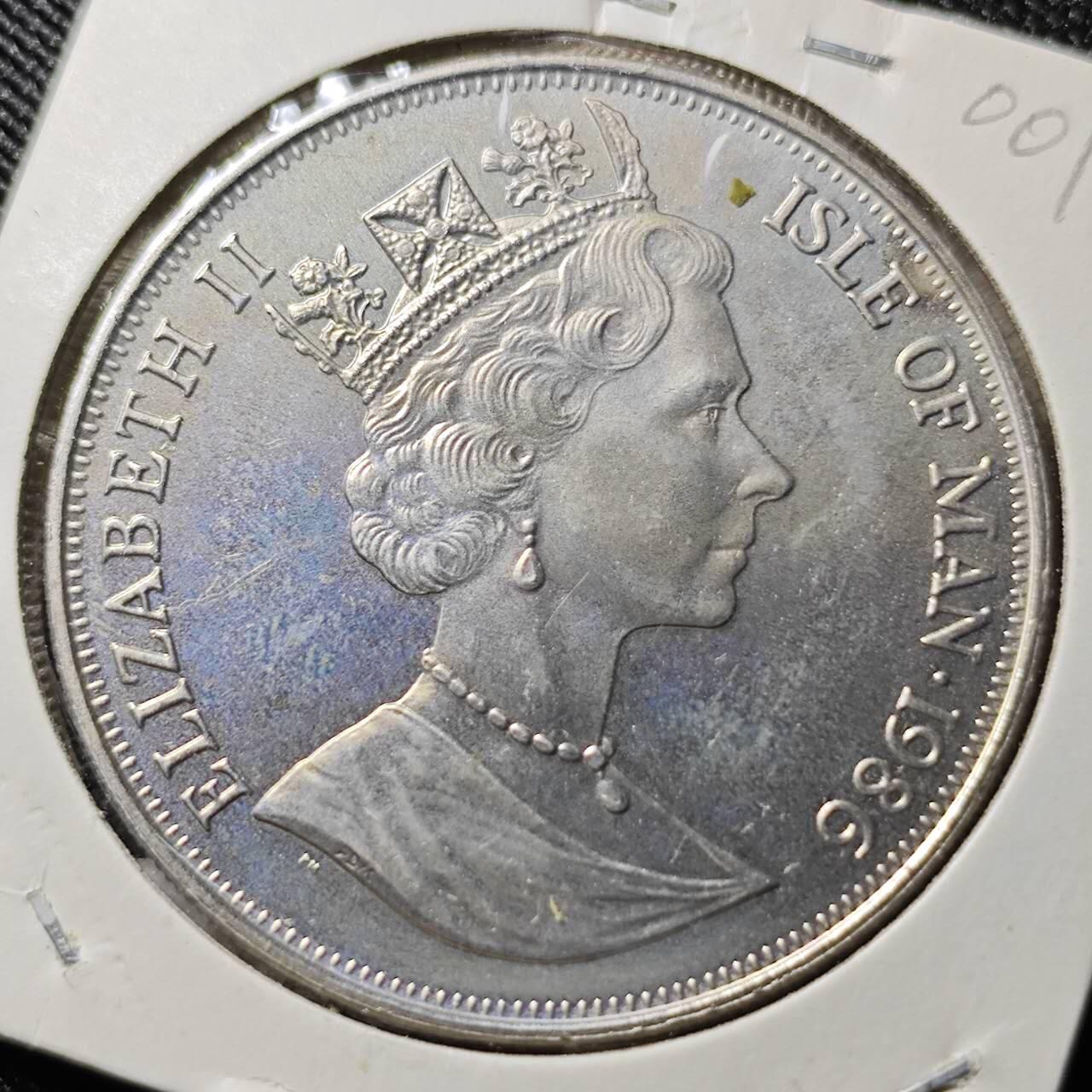 KK钱币收藏小铺  第400期  百期特拍（四拍之四）2月预留时间 周末发货   1986马恩岛1克朗纪念币