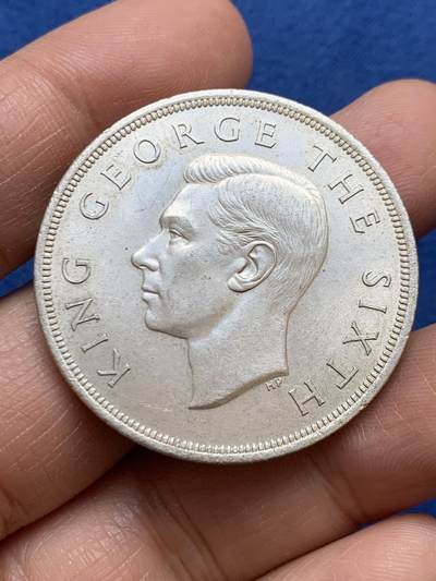 《竞宝斋》第456场 周日，周一，周二   3场连拍 （全场包邮）欢迎送拍 - 新西兰1949年皇室访问克朗银币