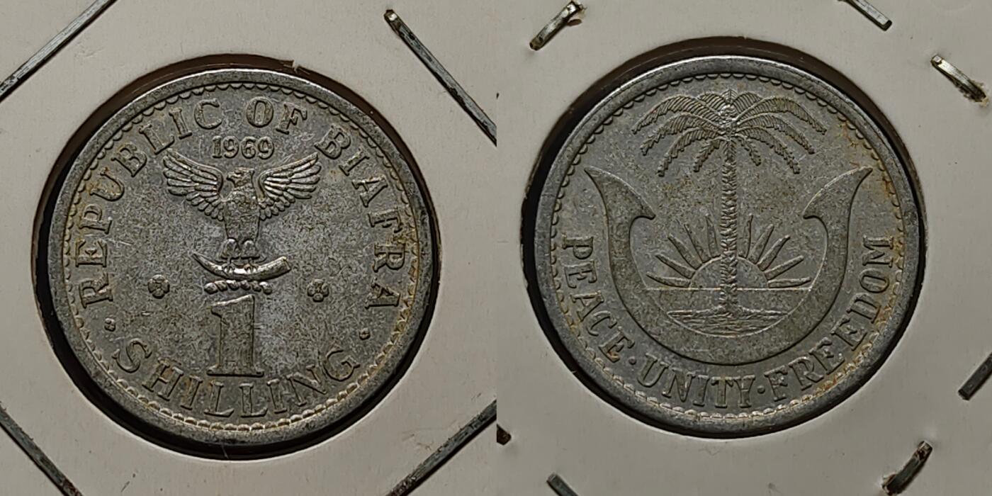 【全场包邮】纯粹捡漏拍494场 比夫拉1969年3枚套币 UNC品相