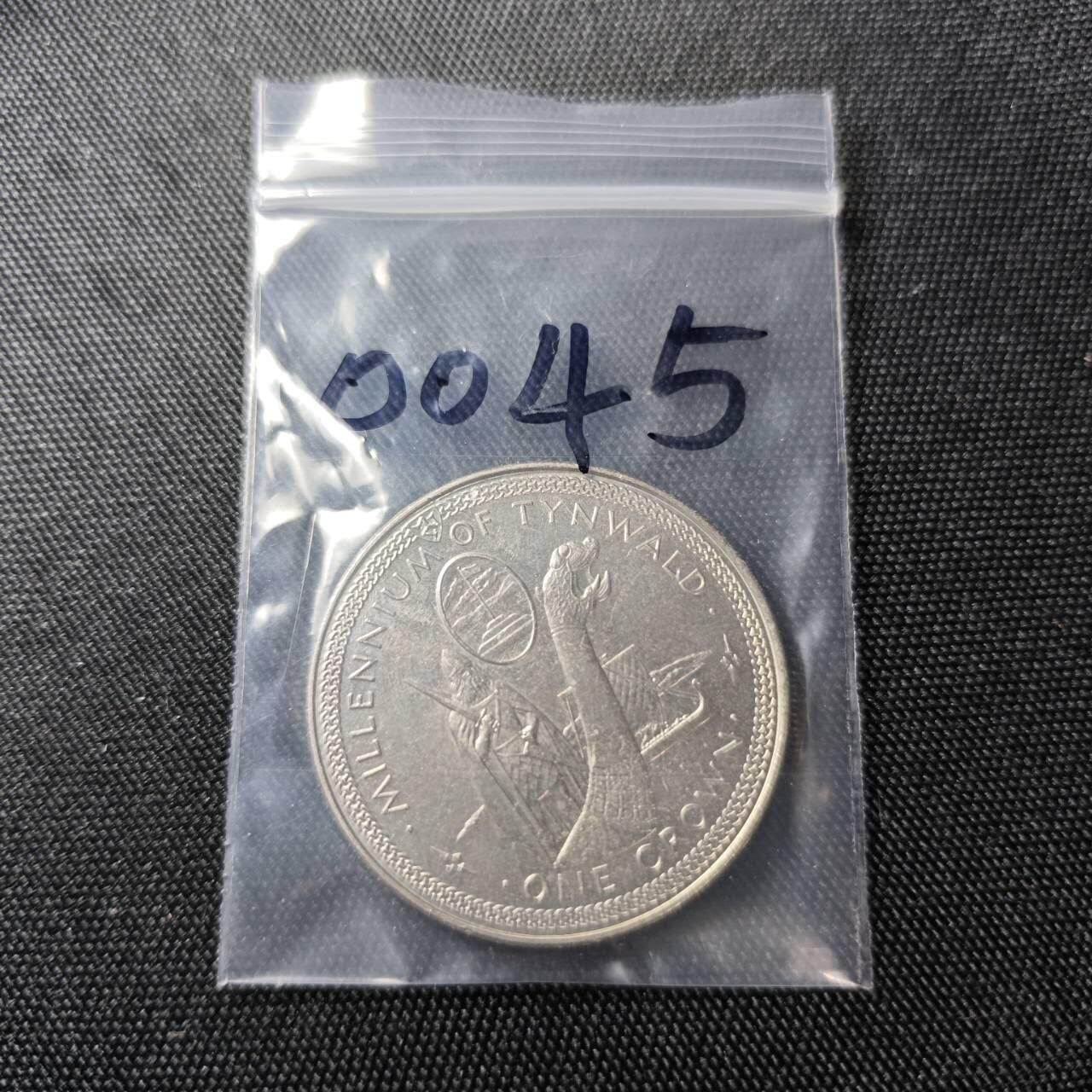 KK钱币收藏小铺  第400期  百期特拍（四拍之四）2月预留时间 周末发货  马恩岛1979年1克朗纪念币 千年议会纪念