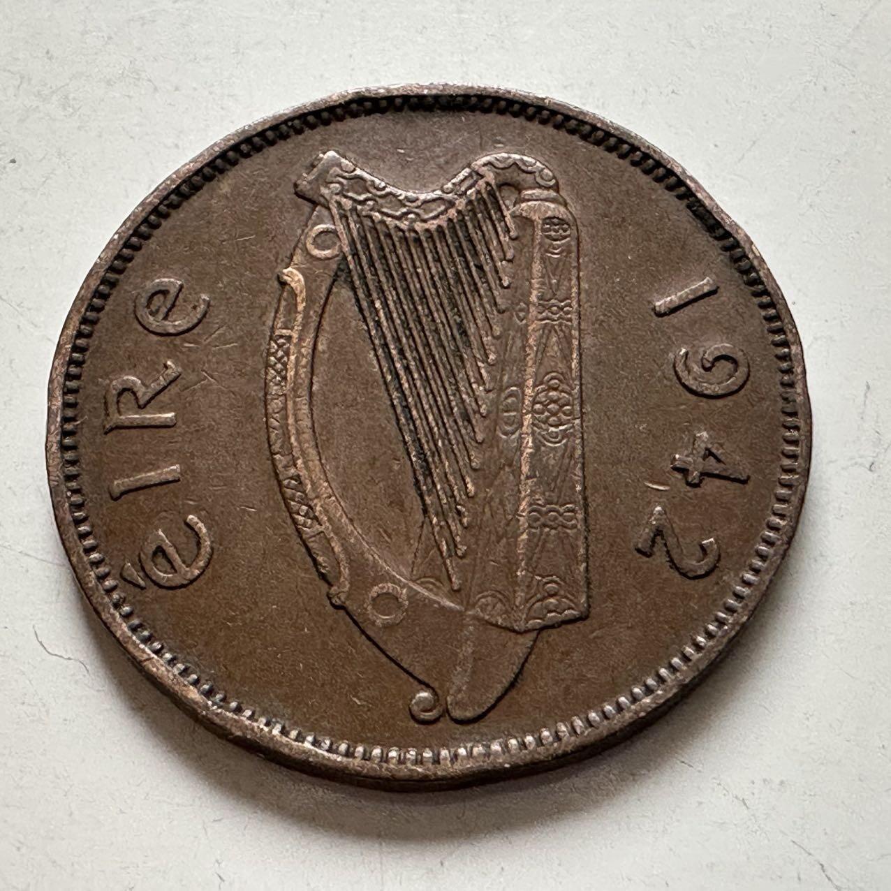 🌹外币初藏🌹🐯2026年第6场  每周二四六晚8️⃣点 接代拍 爱尔兰1942年1/2便士