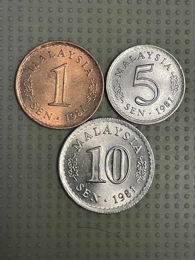 2026年第7场各国散币拍卖（总第157场） - 马来西亚1981年3枚