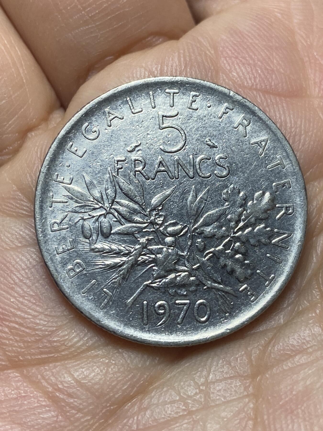 2026年第六场(总第一百七十五场）外国好品散币场(免佣金) 法国🇫🇷1970年5法郎