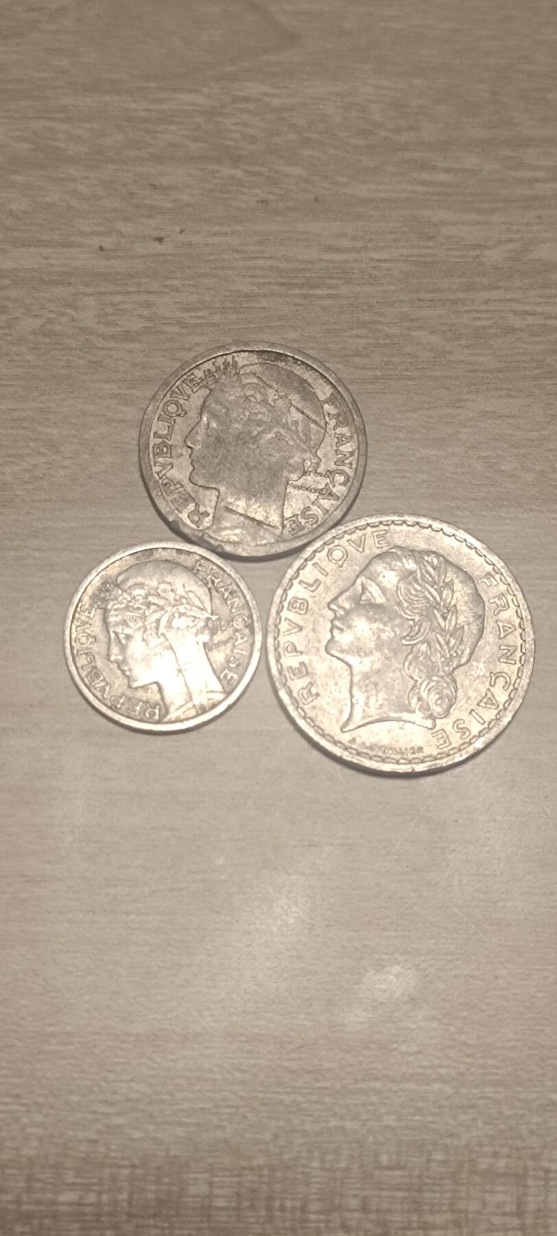 万国钱币第三场 法国5-2-1铝法郎