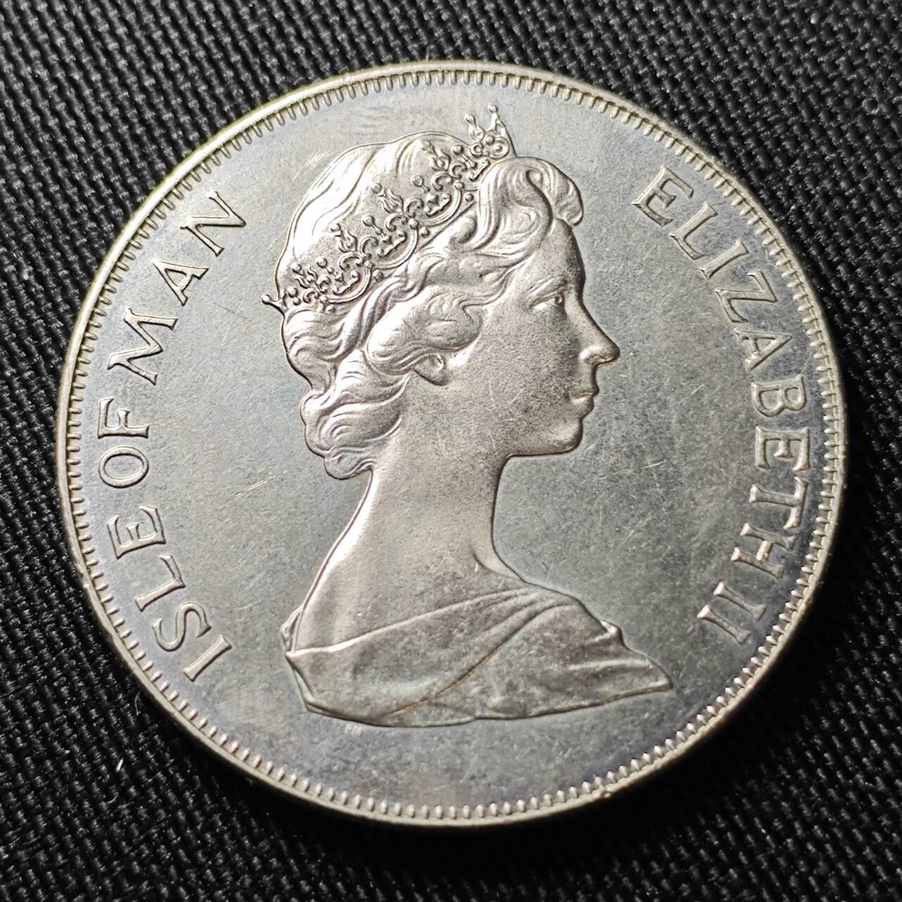 KK钱币收藏小铺  第400期  百期特拍（四拍之四）2月预留时间 周末发货  马恩岛1978年1克朗女王加冕25周年克朗型纪念币 隼鹰