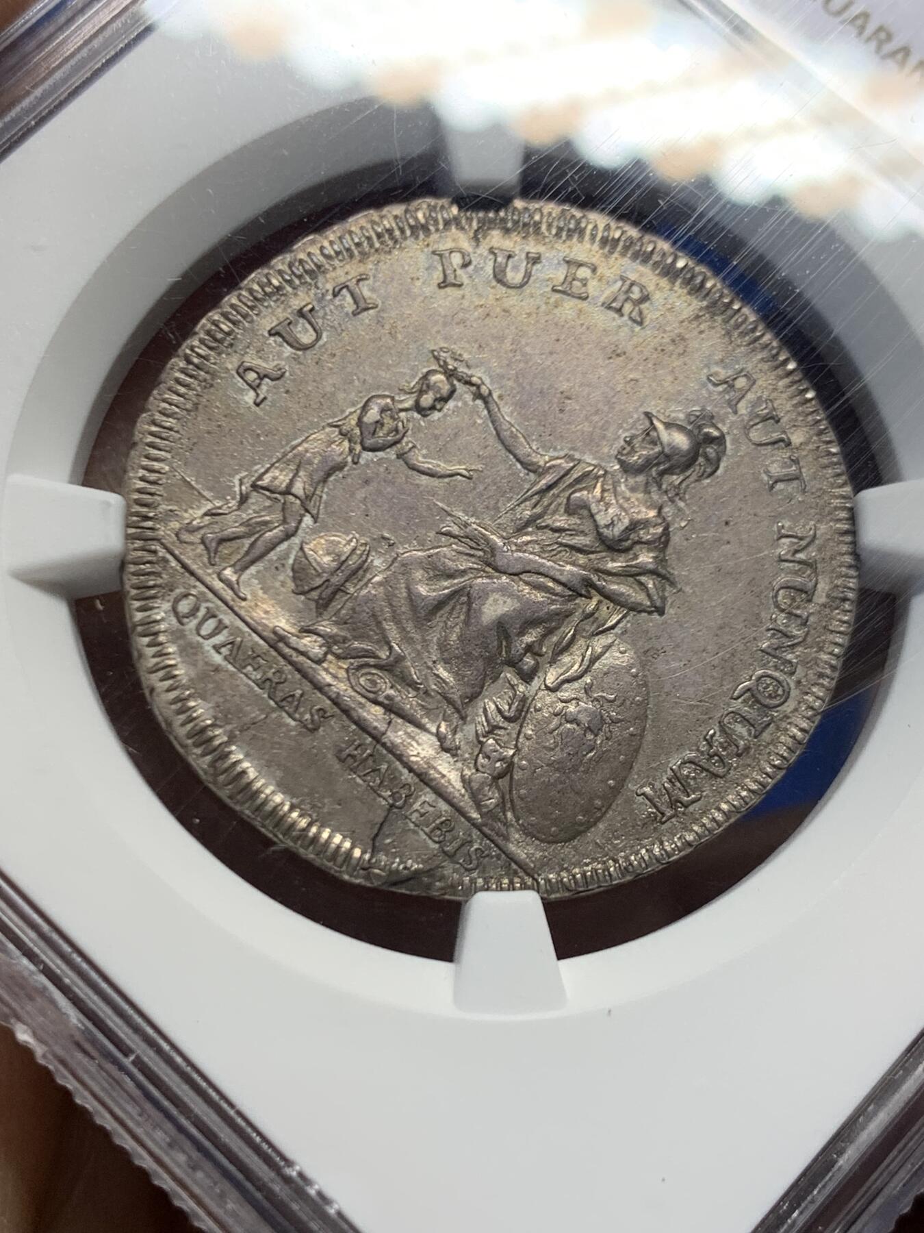 《竞宝斋》第456场 周日，周一，周二   3场连拍 （全场包邮）欢迎送拍 NGC AU58 瑞士 沃州学校银质奖章 莫里科费尔作品 早期经典品种