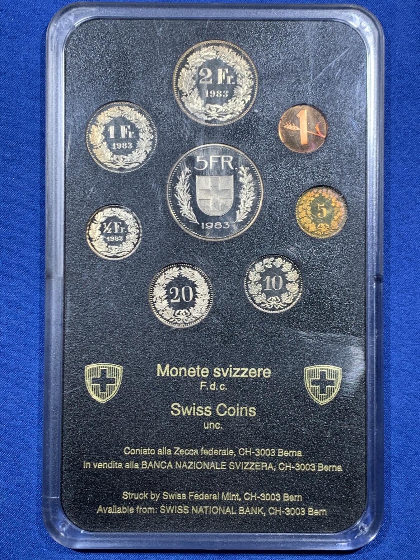 《竞宝斋》第456场 周日，周一，周二   3场连拍 （全场包邮）欢迎送拍 瑞士1983年精制套币