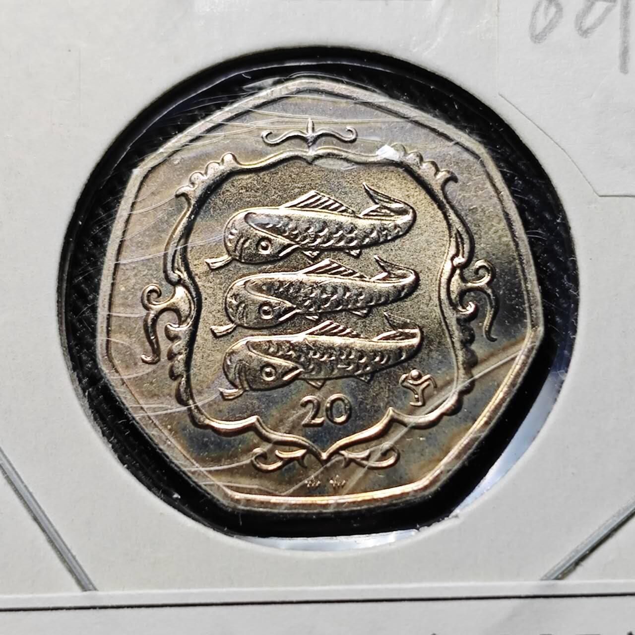 KK钱币收藏小铺  第400期  百期特拍（四拍之四）2月预留时间 周末发货 1985马恩岛20便士 