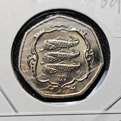 KK钱币收藏小铺  第400期  百期特拍（四拍之四）2月预留时间 周末发货 - 1985马恩岛20便士 