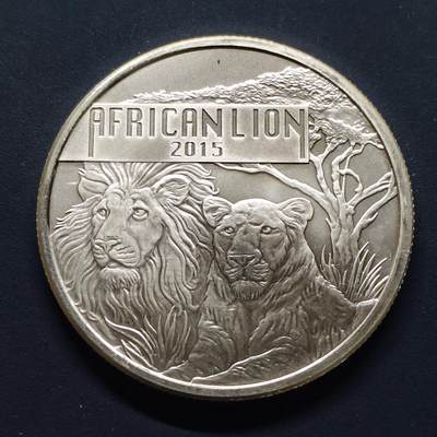 【全场包邮】纯粹捡漏拍495场-持续更新中 - 布隆迪2015年5000法郎狮子1盎司9999纯银【35.2毫米31.1克，纯银价约622元（按20元银价折算）】