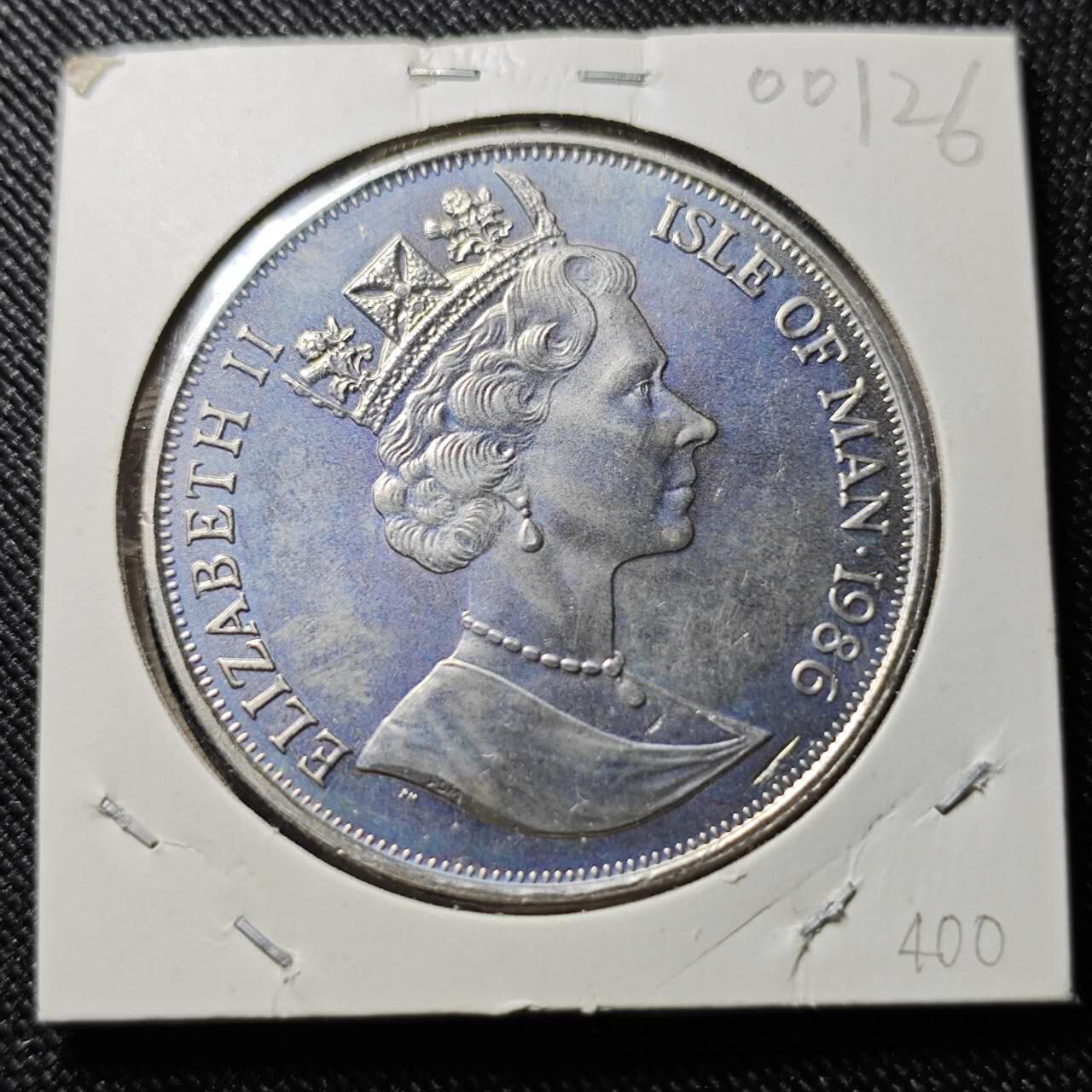 KK钱币收藏小铺  第400期  百期特拍（四拍之四）2月预留时间 周末发货  1986马恩岛1克朗纪念币