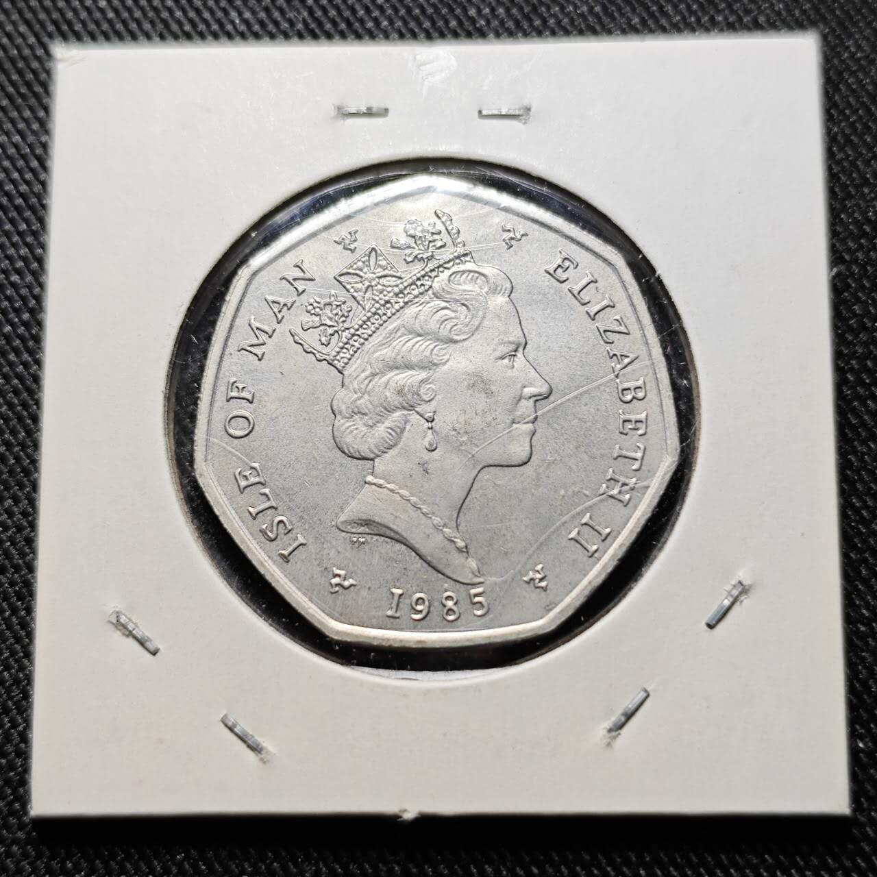 KK钱币收藏小铺  第400期  百期特拍（四拍之四）2月预留时间 周末发货 1985马恩岛50便士 