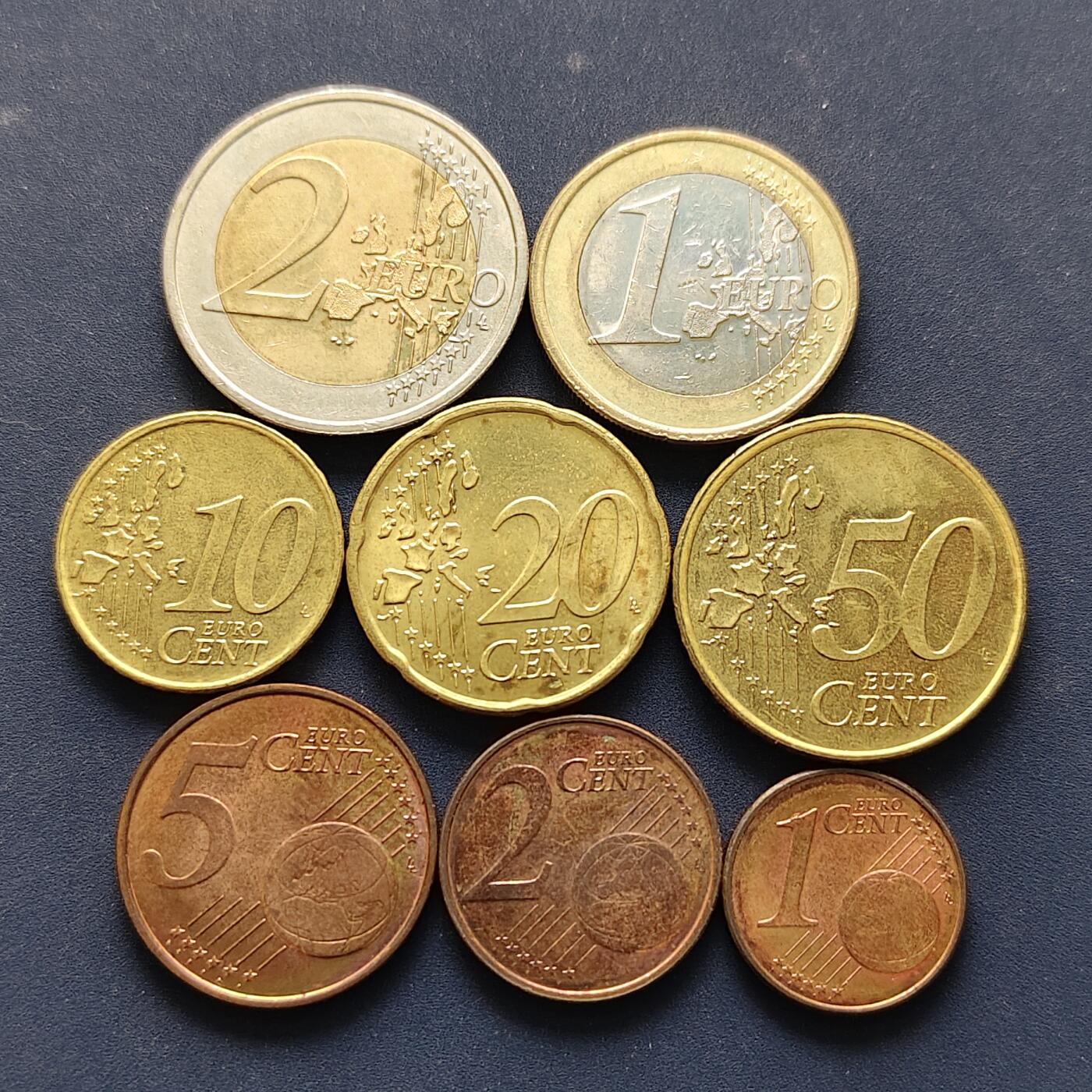 【全场包邮】纯粹捡漏拍494场 卢森堡2002年首发版欧元8枚套币