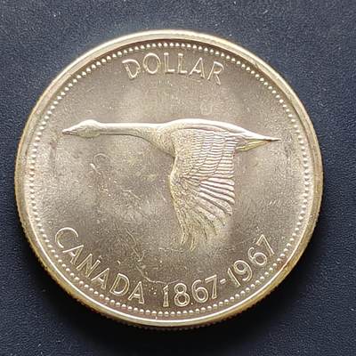 【全场包邮】纯粹捡漏拍495场-持续更新中 - 加拿大1967年1元联邦百年纪念银币-A【36.06毫米23.32克，纯银价约373元（按20元银价折算）】
