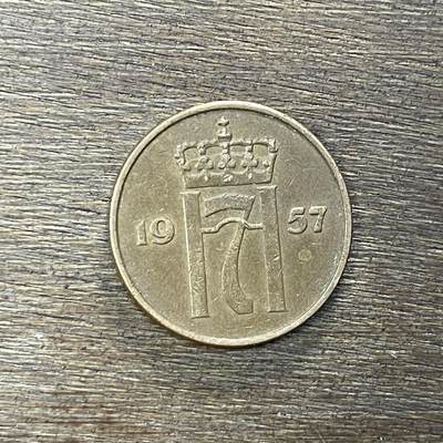 【铜匠收藏】★第138场★散币场。不寄存，30包邮。不满30元，支付5元运费。《接受代拍 代送NGC评级》 - 15【无寄存】挪威1957年5欧尔硬币 