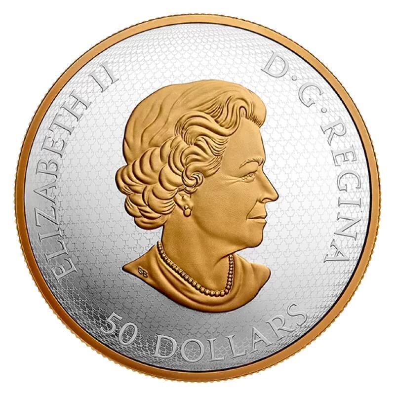 长老汇蛇年精选第九十三场拍卖 2022加拿大圣诞马车可旋转5盎司镀金精制银币，157.6克，9999银，3D打印技术，1000枚