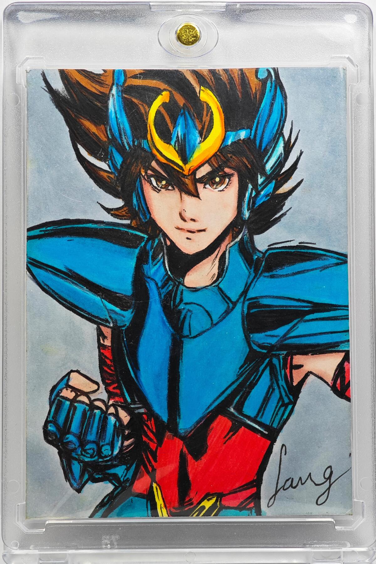 白泽拍卖卡牌手绘专场第31期（岁寒知松柏 春意已可期） 2025 方源手绘卡 天马座圣衣  Lang亲签 卡砖封装