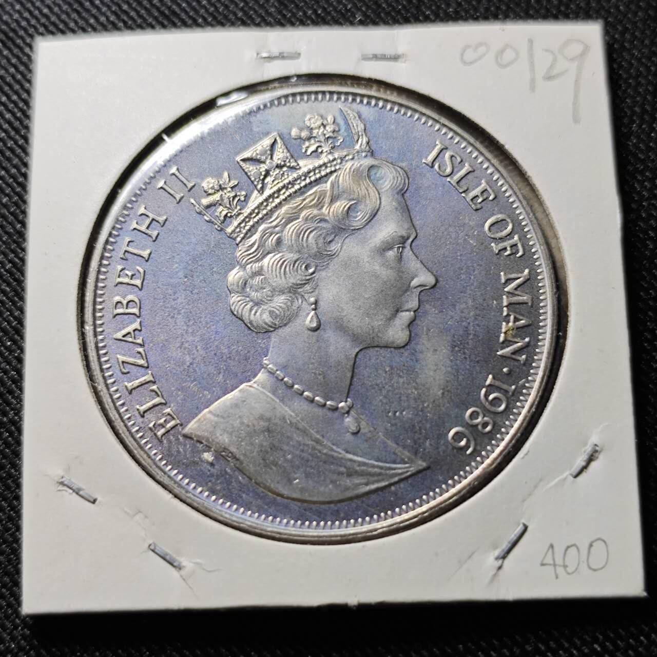 KK钱币收藏小铺  第400期  百期特拍（四拍之四）2月预留时间 周末发货   1986马恩岛1克朗纪念币