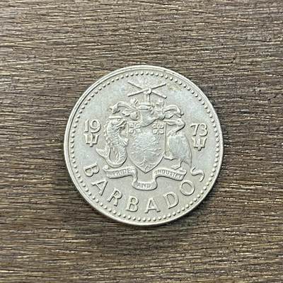 【铜匠收藏】★第138场★散币场。不寄存，30包邮。不满30元，支付5元运费。《接受代拍 代送NGC评级》 - 27【无寄存】1973年巴巴多斯风车塔25分铜镍币 