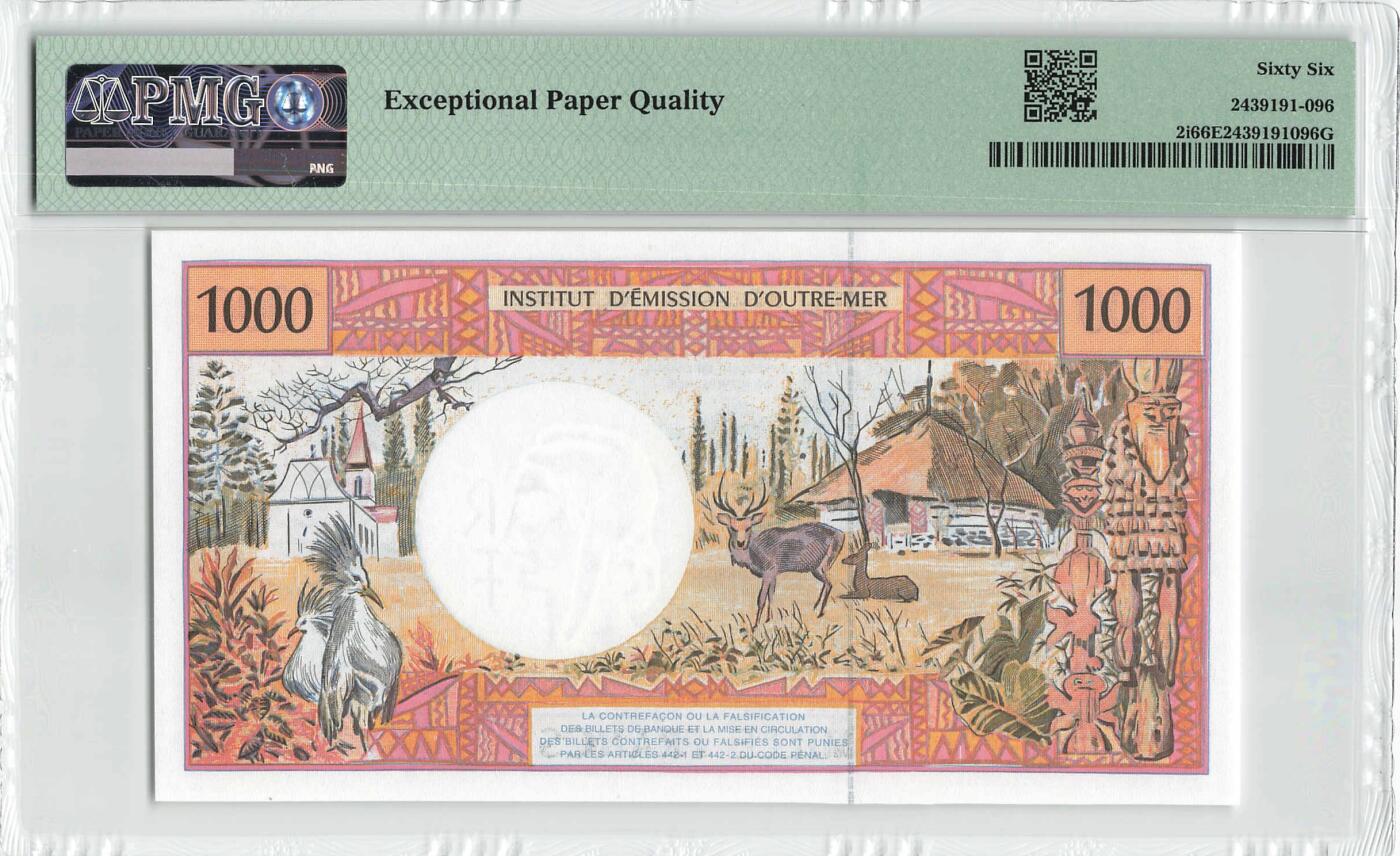 小福收藏拍卖第198期 评级币精选场  本期有菲律宾百位靓号100000比索超大纪念钞 苏里南25000盾花鸟版最高值 柬埔寨珍品56年50瑞尔 南越未发行版最高值打飞机  巴哈马彩背 老挝中国代印57年样钞 匈牙利 斯洛伐克 法罗群岛等多国精美高分珍稀老钞精品纸币 法属太平洋 1996年 1000法郎 PMG66 EPQ
