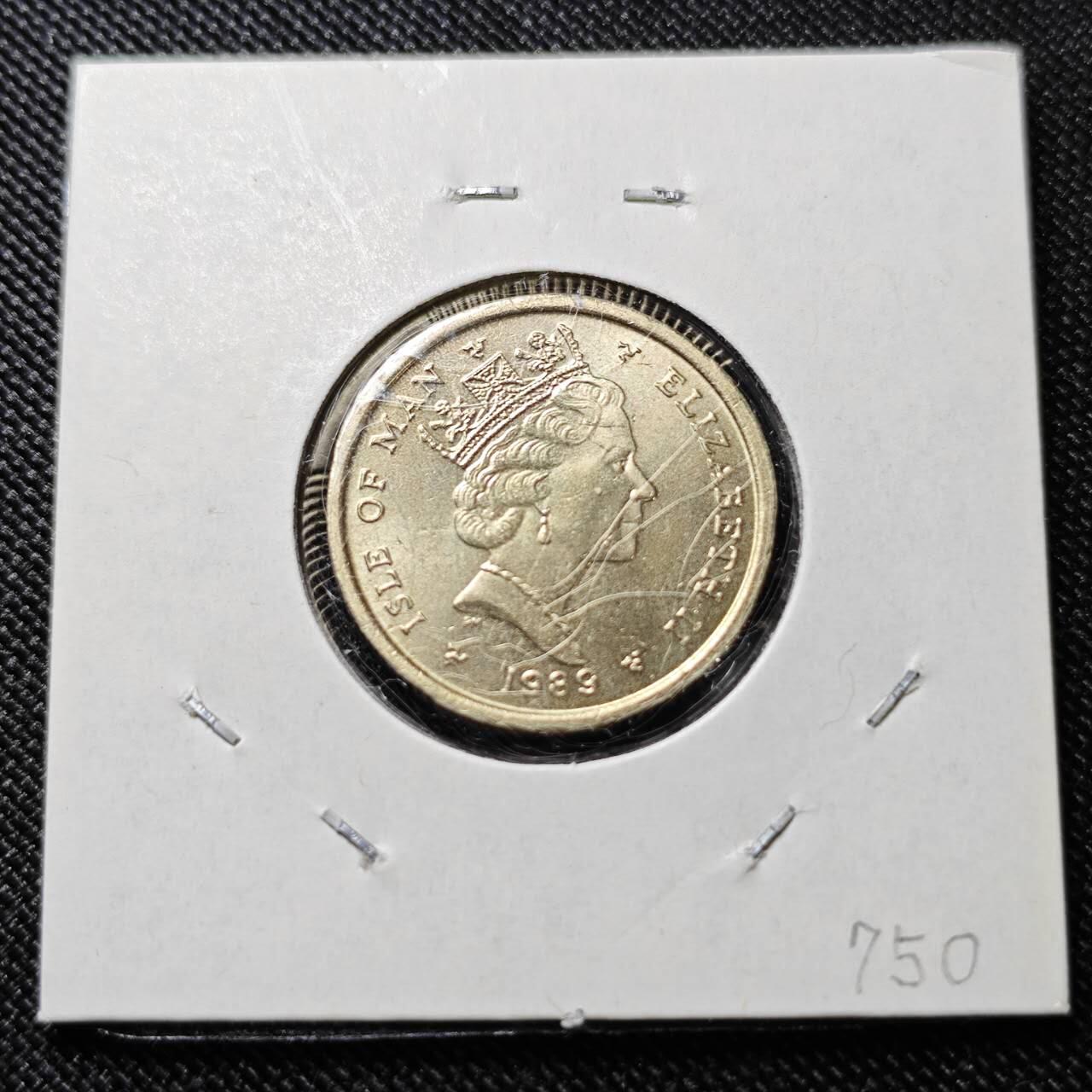 KK钱币收藏小铺  第400期  百期特拍（四拍之四）2月预留时间 周末发货  1989马恩岛1镑