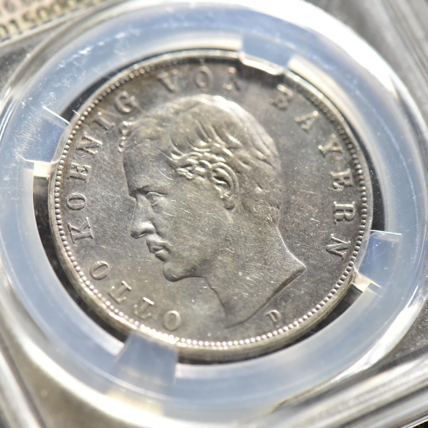 【良泉】【春节前最后一场】2月5日晚19.30点开拍！208组，本场结束后预存钱币的朋友请告知，将连同本场拍品一起邮寄，预祝诸位春节愉快！ 【藏家出品C】巴伐利亚王国3马克银币  1909年国王奥拓一世，16.68克