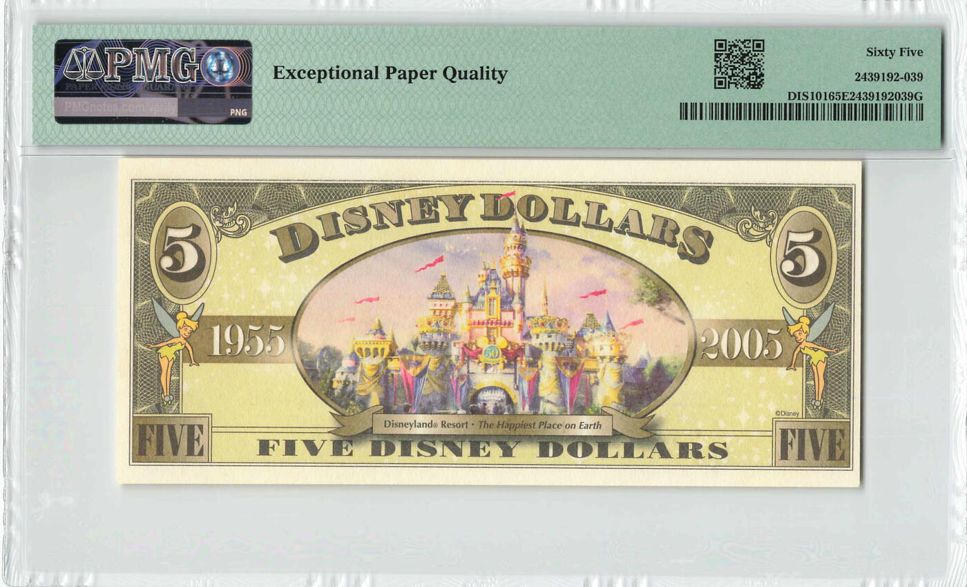 小福收藏拍卖第200期 【庆典场 中拍就有好礼相赠】评级币精选场 本期有捷克斯洛伐克20年100克朗慕夏作品大珍 69分倒置百位号布隆迪世界最大纸币  35年版加拿大经典 苏格兰格拉斯哥大学500年纪念钞倒置小号 卡塔尔80年100里亚尔冠军分 美国教育券 意大利拉斐尔 乌克兰 库克群岛 墨西哥 南斯拉夫 亚美尼亚等多国精美高分珍稀老钞精品纸币 美国 迪斯尼 2005年 5元 A冠 靓号00033386 PMG65 EPQ 季军分