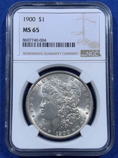 《竞宝斋》第457场 周日，周一，周二   3场连拍 （全场包邮）欢迎送拍 - NGC MS65 美国 1900年 摩根1美圆银币 币面干净转光不错