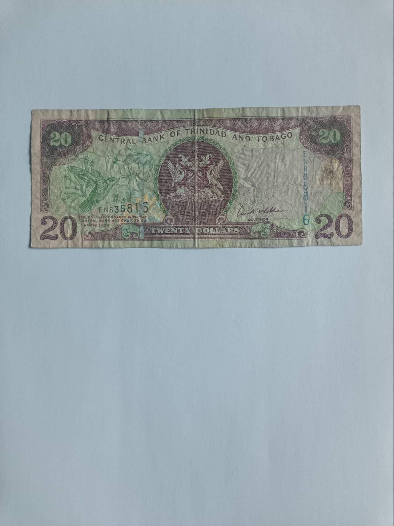 【20260116】非全新纸币和硬币第326场 特立尼达和多巴哥早期20元
