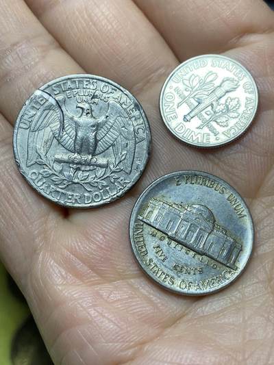 2026年第六场(总第一百七十五场）外国好品散币场(免佣金) - 美国🇺🇸3枚：1977年四分之一美元，2007年1角，1985年5分