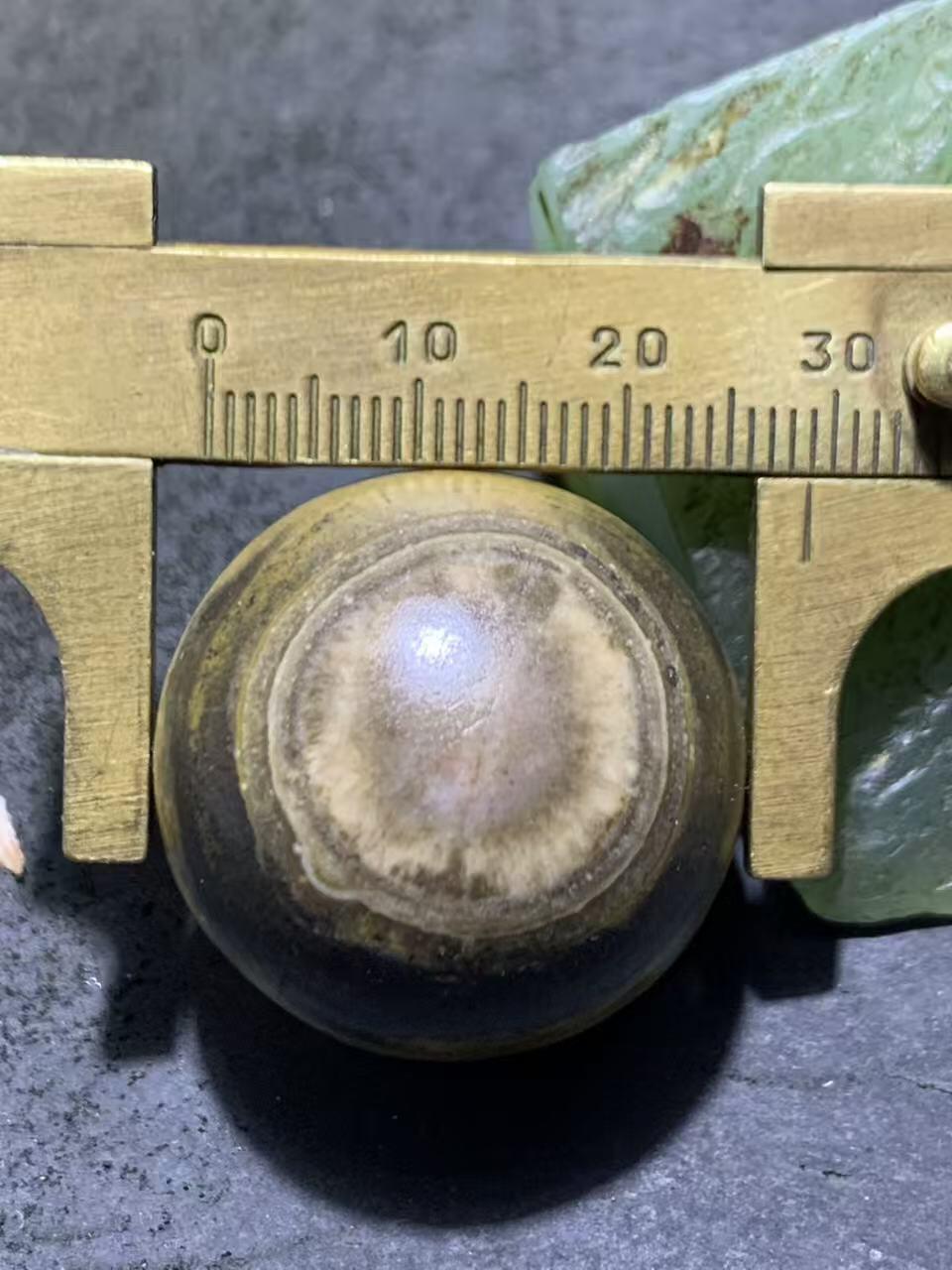 罕见冰飘原皮天眼纹战国红玛瑙通货大圆珠一个，