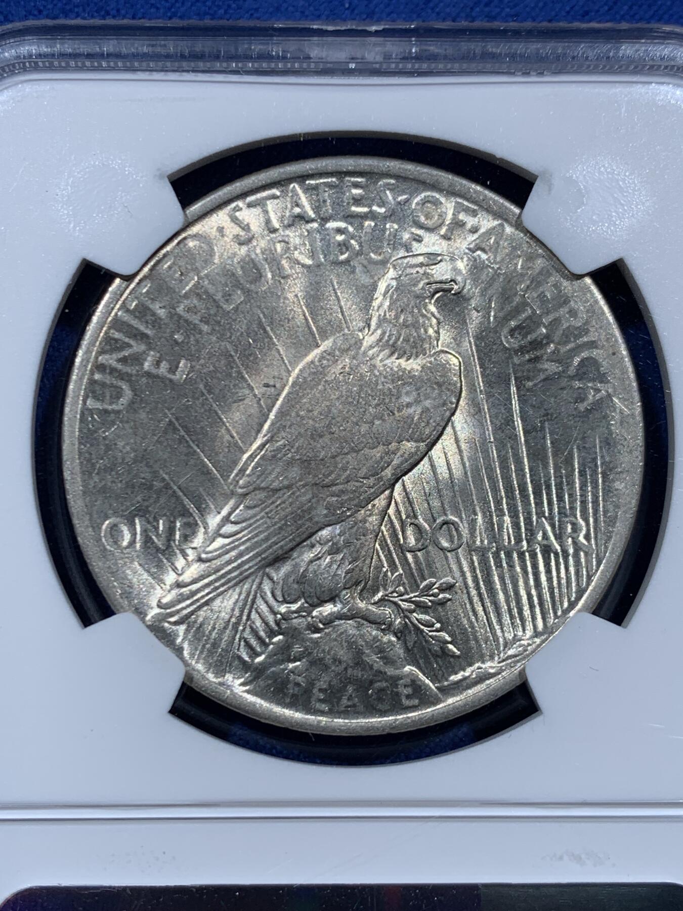 《竞宝斋》第457场 周日，周一，周二   3场连拍 （全场包邮）欢迎送拍 NGC MS63 美国1923年和平银币 旧金山造币厂铸造和平银元 见证一战后美国和平时代 百年老银圆收藏首选 投资好时机