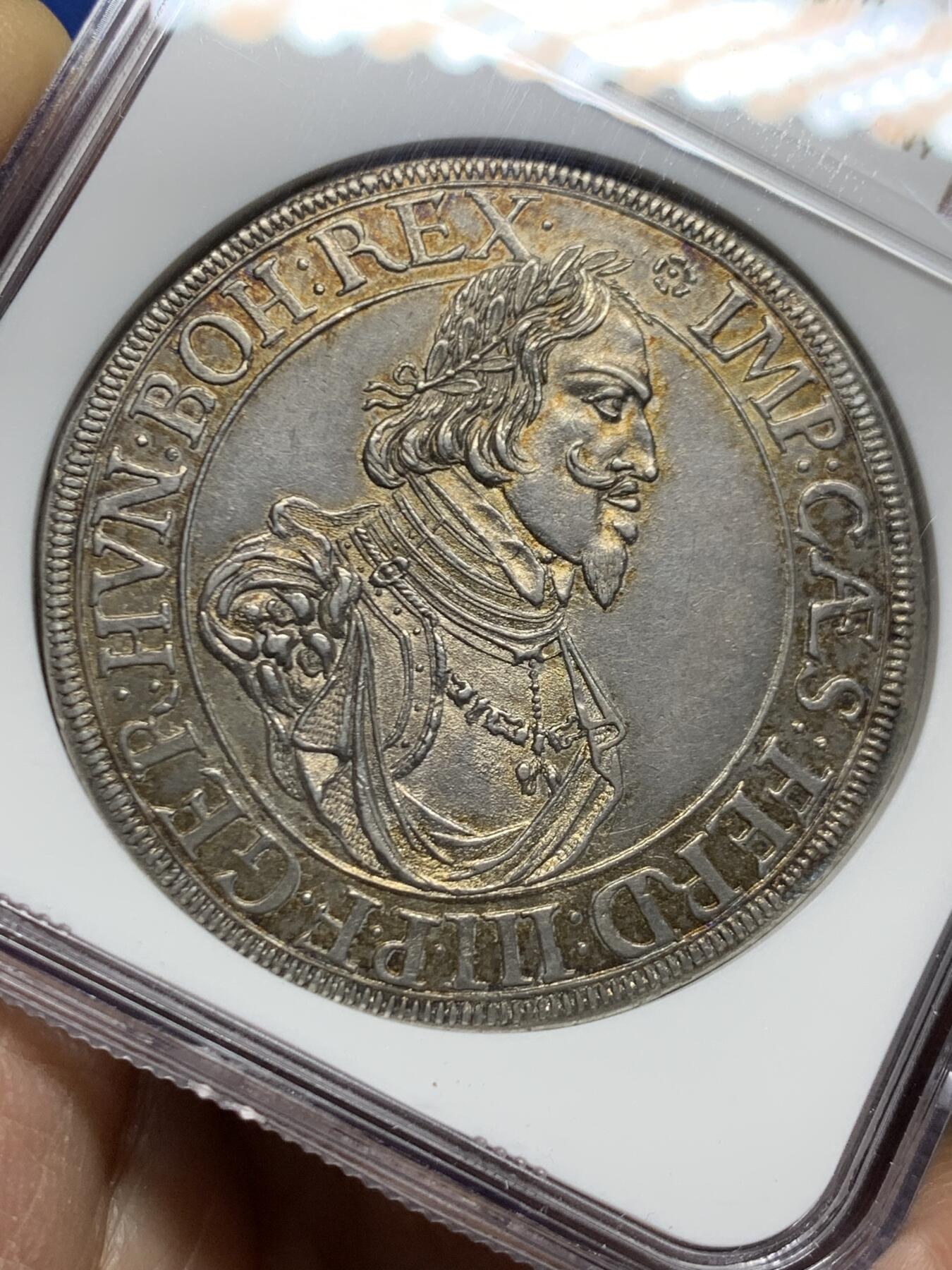 《竞宝斋》第457场 周日，周一，周二   3场连拍 （全场包邮）欢迎送拍 NGC MS61 德国1642年奥格斯堡城市景观泰勒银币 持续上涨的品种