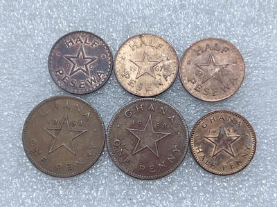 第一海外回流一元起拍收藏 散集专场  第291期 - 加纳硬币 6枚