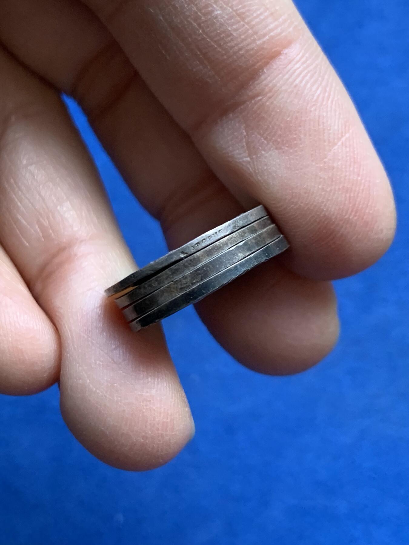 《竞宝斋》第457场 周日，周一，周二   3场连拍 （全场包邮）欢迎送拍 法国早期婚礼银章一套 四枚 13.1克 19.7mm 带原始包装 早期光边  稀有 值得收藏