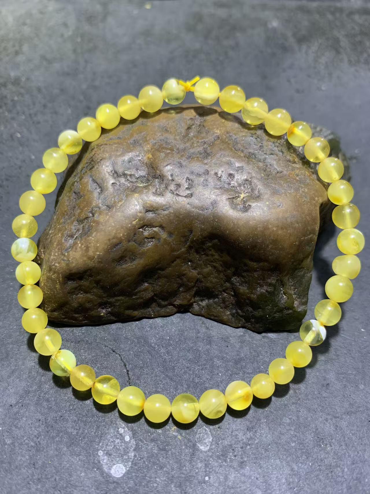 天然俄料蜜蜡单圈手串1条！