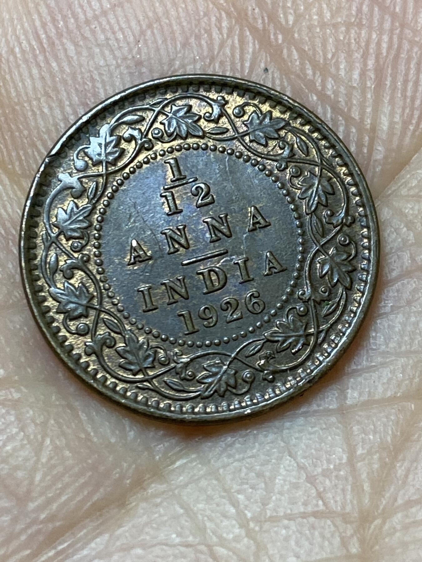 2026年第六场(总第一百七十五场）外国好品散币场(免佣金) 带光好品–英属印度1926年1/12安娜(乔治五世时期，c版加尔各答造)